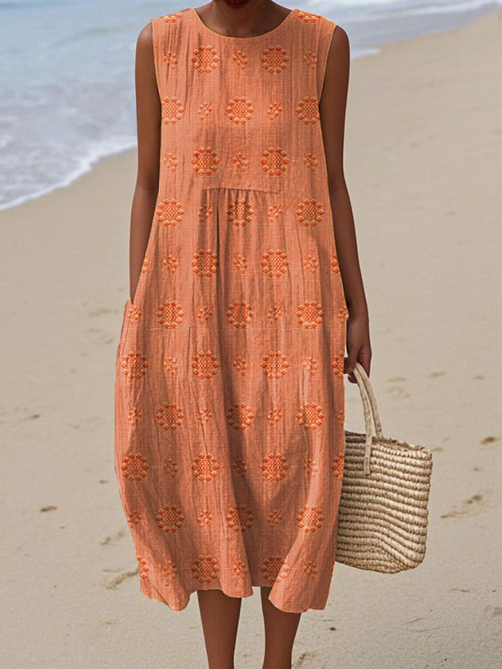 Hannah™ | Sleeveless Floral Midi Dress