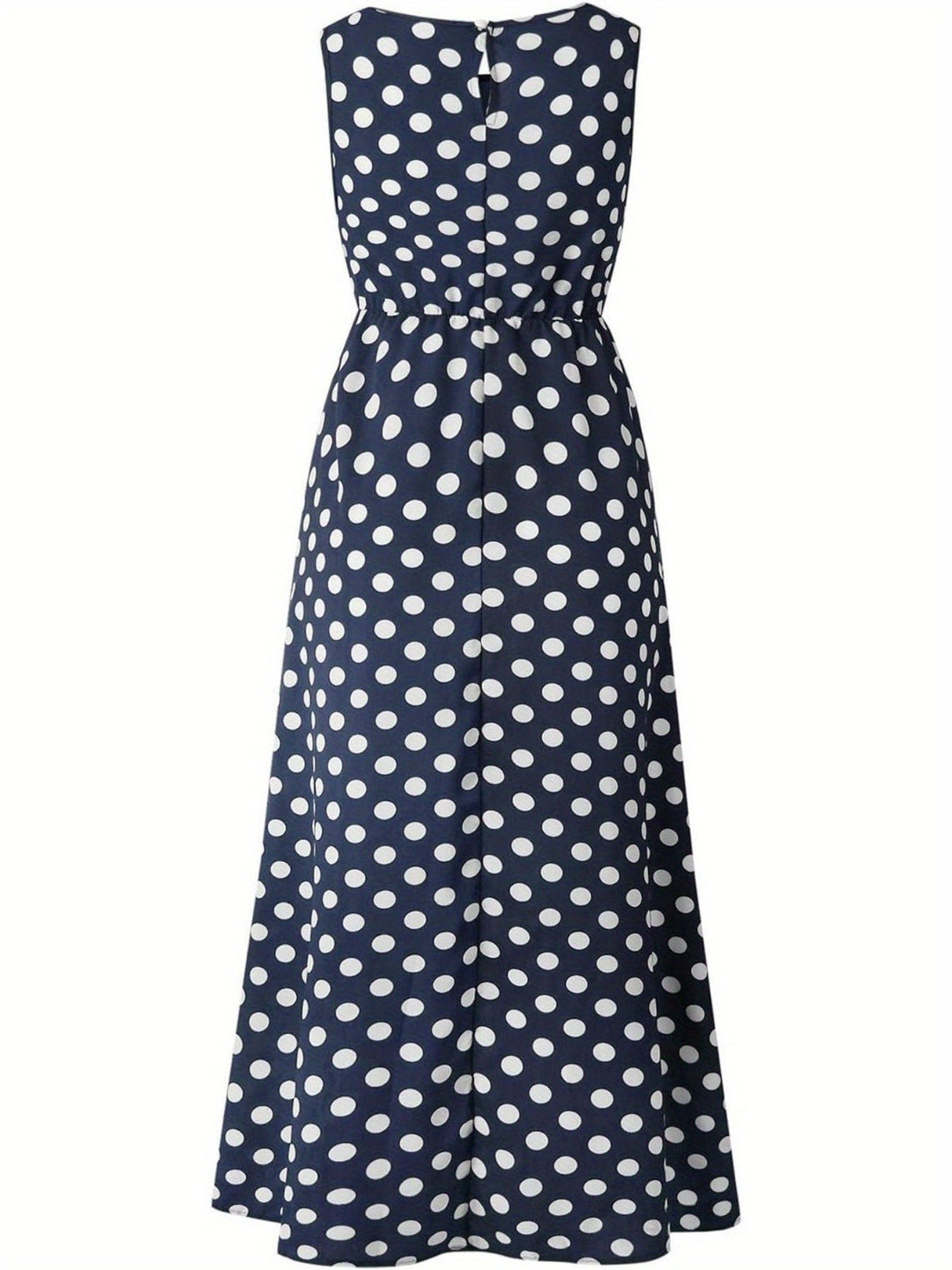 Brigitte – Sleeveless Boho Polka Dot Dress