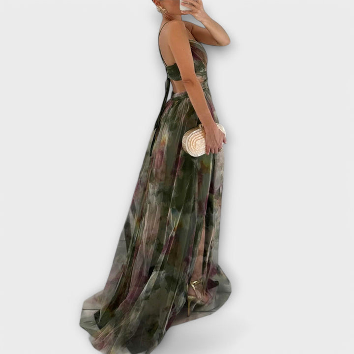 Annai | Mesh Printed Maxi Dress