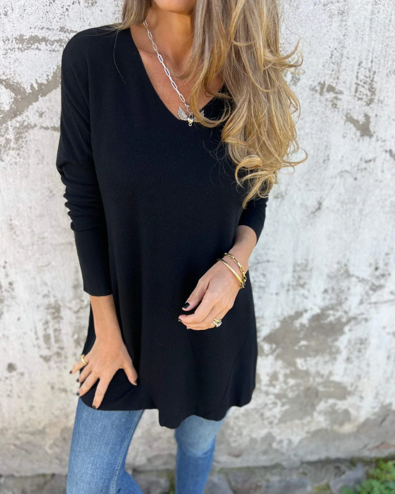 Anya | Soft Drape V-Neck Top - Flattering in all the right places