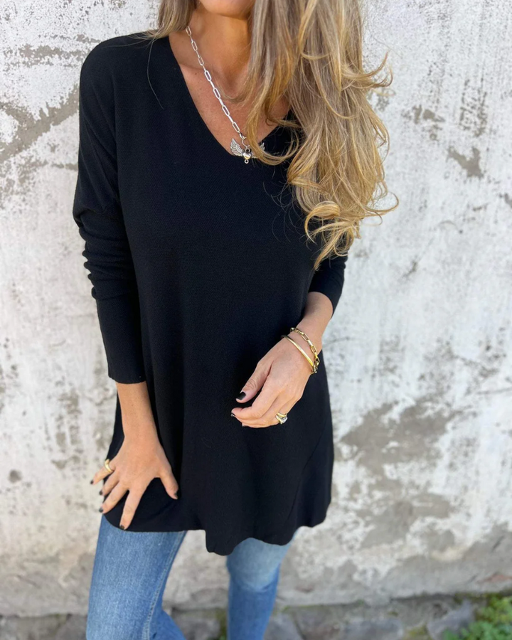 Anya | Soft Drape V-Neck Top - Flattering in all the right places
