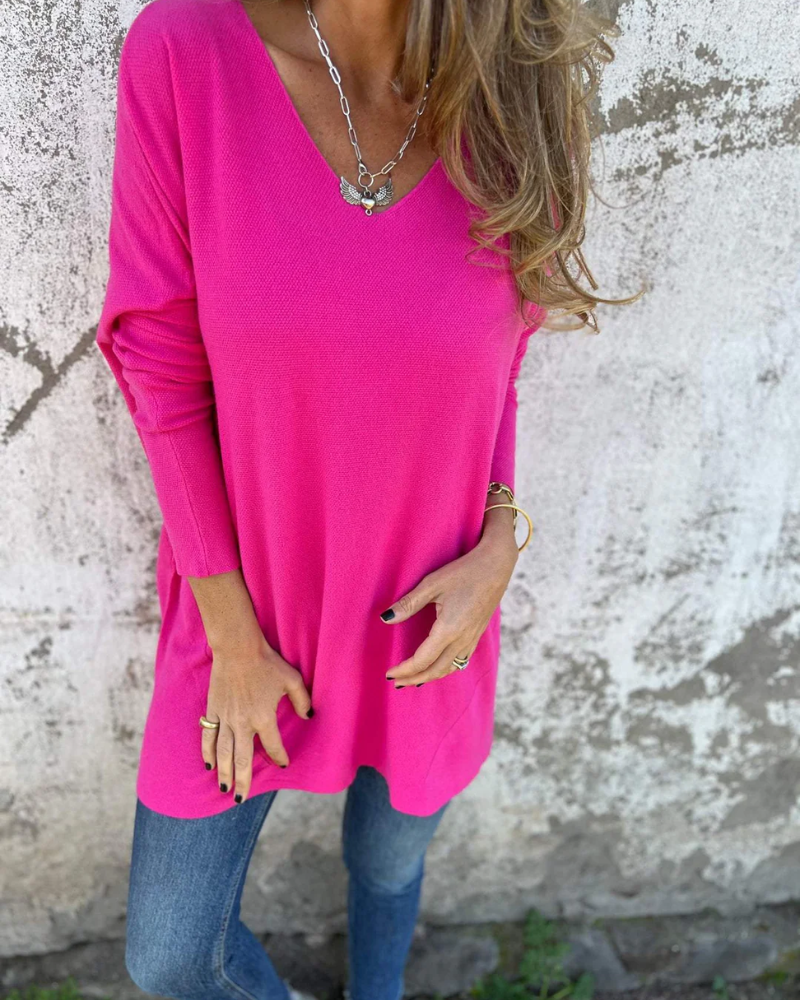Anya | Soft Drape V-Neck Top - Flattering in all the right places