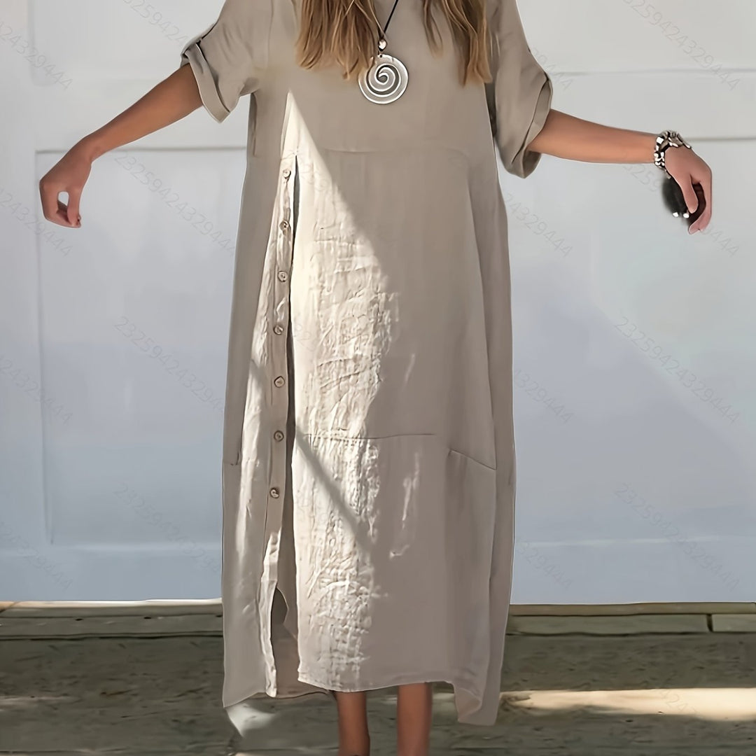 Chloe™ | Side-Button Maxi Dress