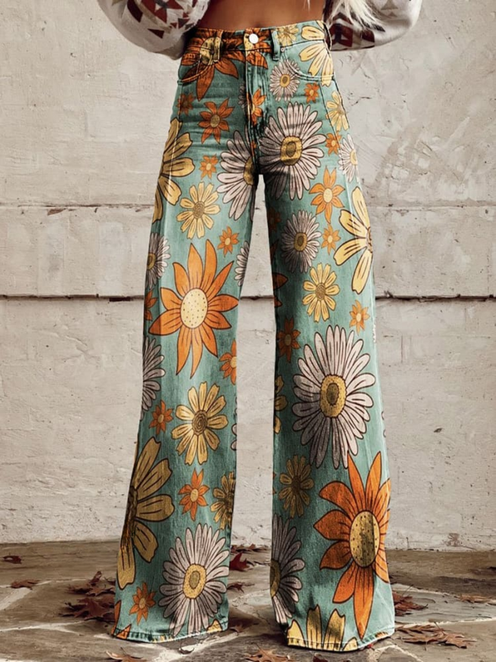 Macy - Floral Happiness Flare Pants