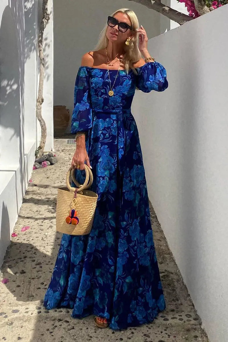 Romina – Floral Off-the-Shoulder Long Dress