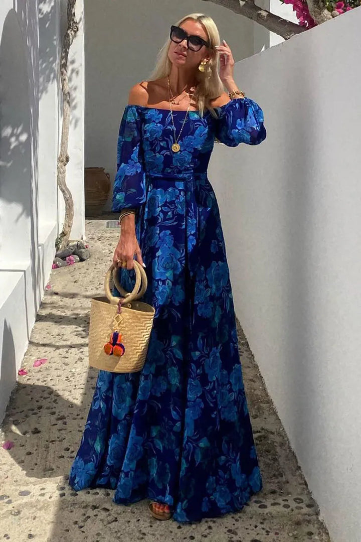 Romina – Floral Off-the-Shoulder Long Dress