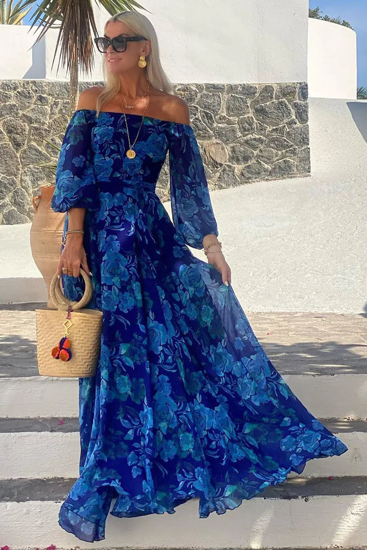 Romina – Floral Off-the-Shoulder Long Dress