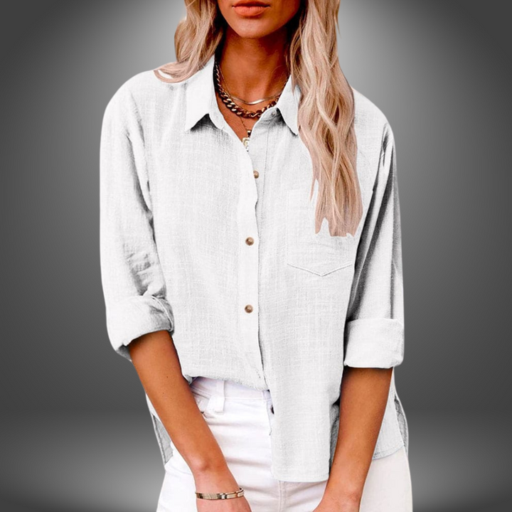 Seren | Breezy Linen Button-Up Blouse