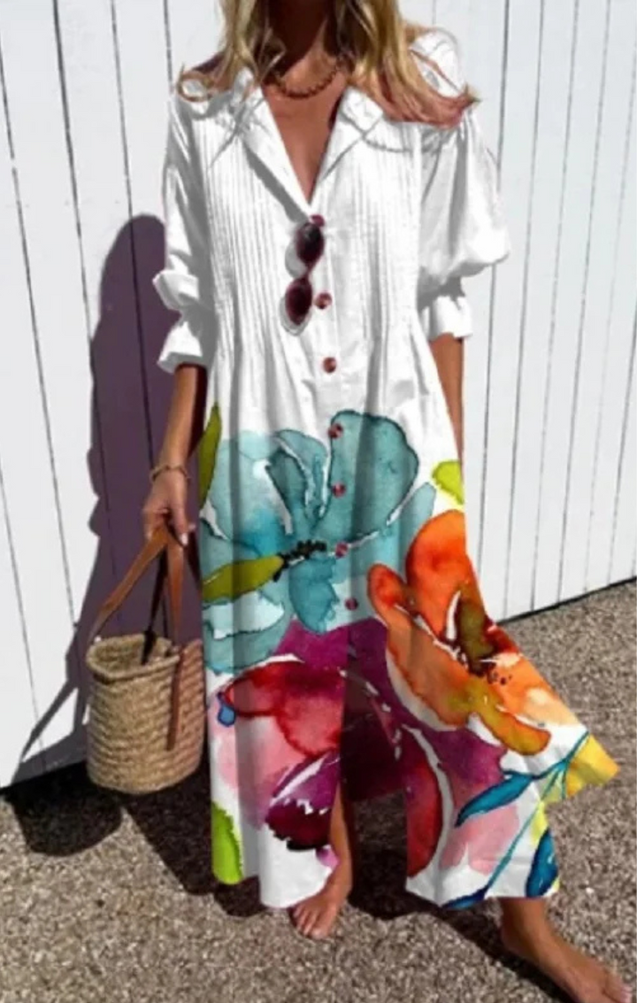 Cassidy - Bohemian Puff Sleeves Dress
