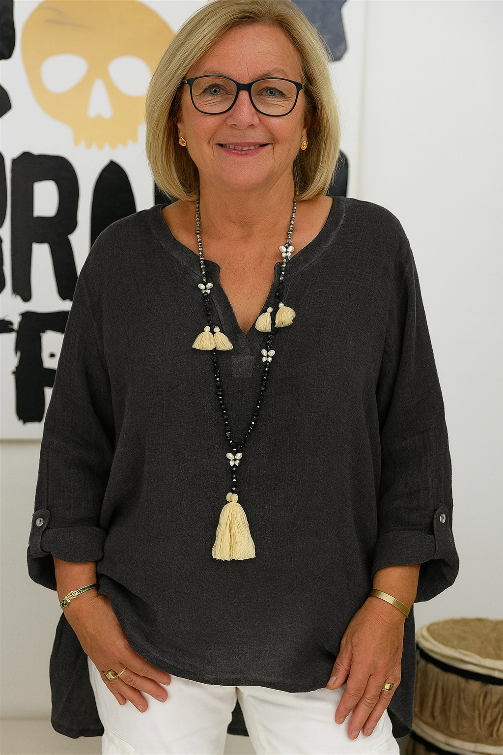 Jade | Effortless Linen V-Neck Top