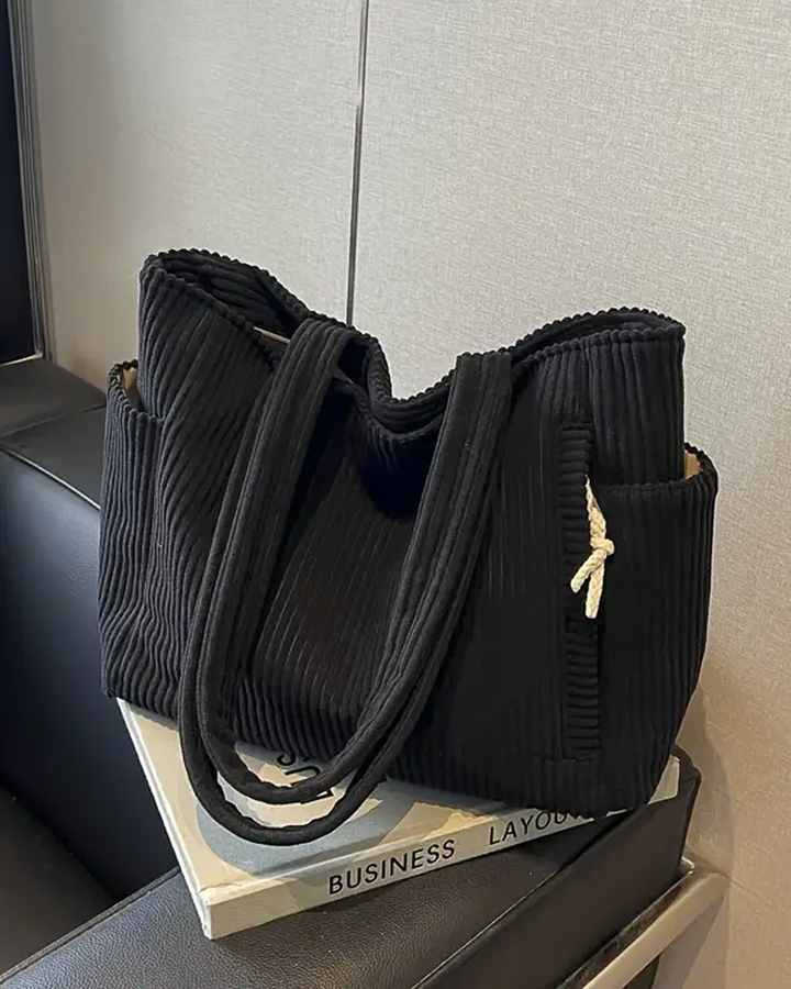 Tilda™ – Ribbed Tote Bag with Cord Detail