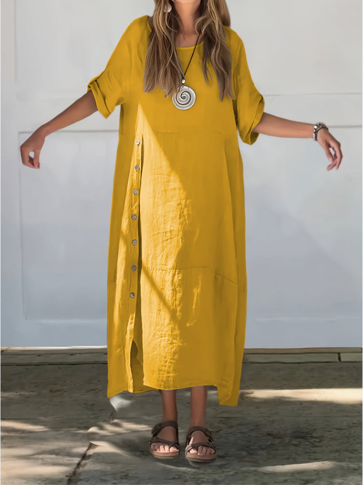 Chloe™ | Side-Button Maxi Dress