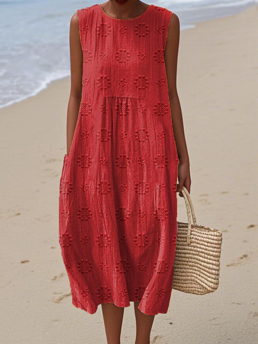 Hannah™ | Sleeveless Floral Midi Dress