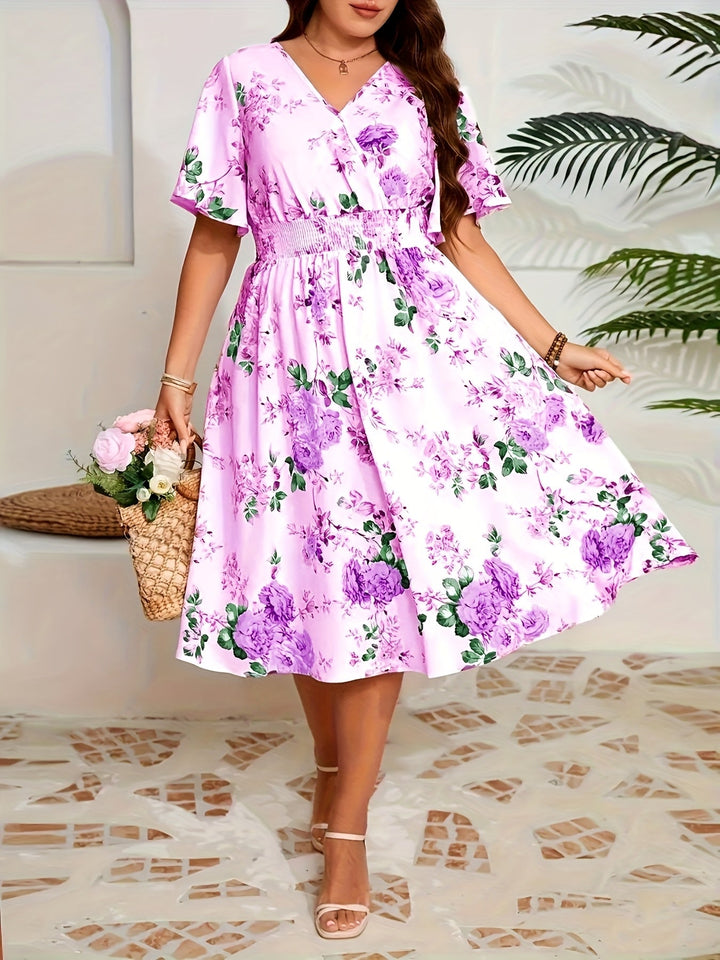 Olive - Plus Size Floral Dress