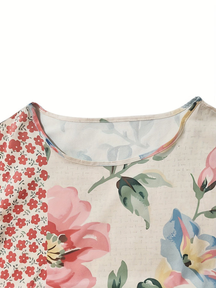 Suzie – Patchwork Print Long-Sleeve Dress