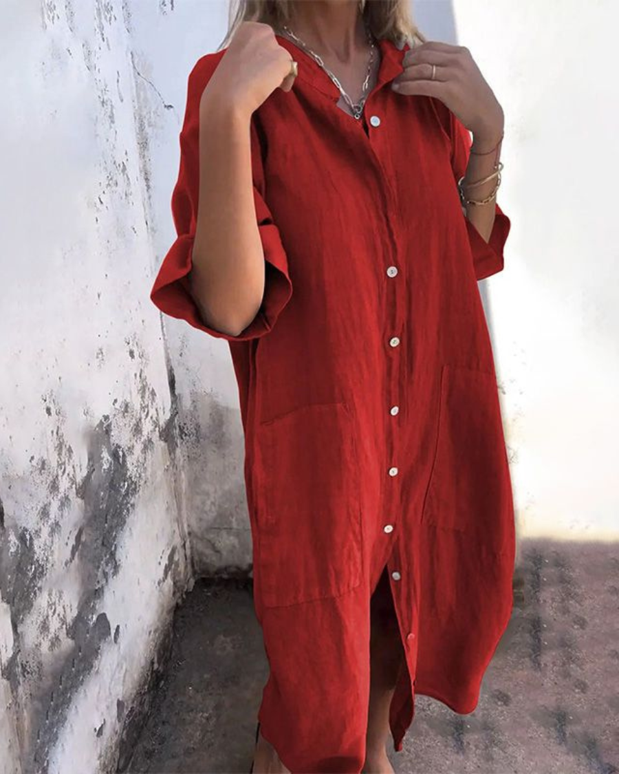 Cristelle – Casual Knee-Length Shirt Dress