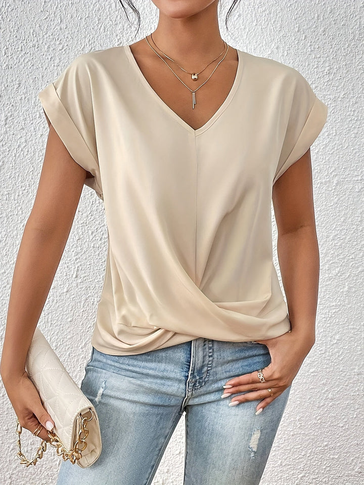 Liana | Soft Drape Twist-Front Top - Flattering, Comfortable & Elegant”