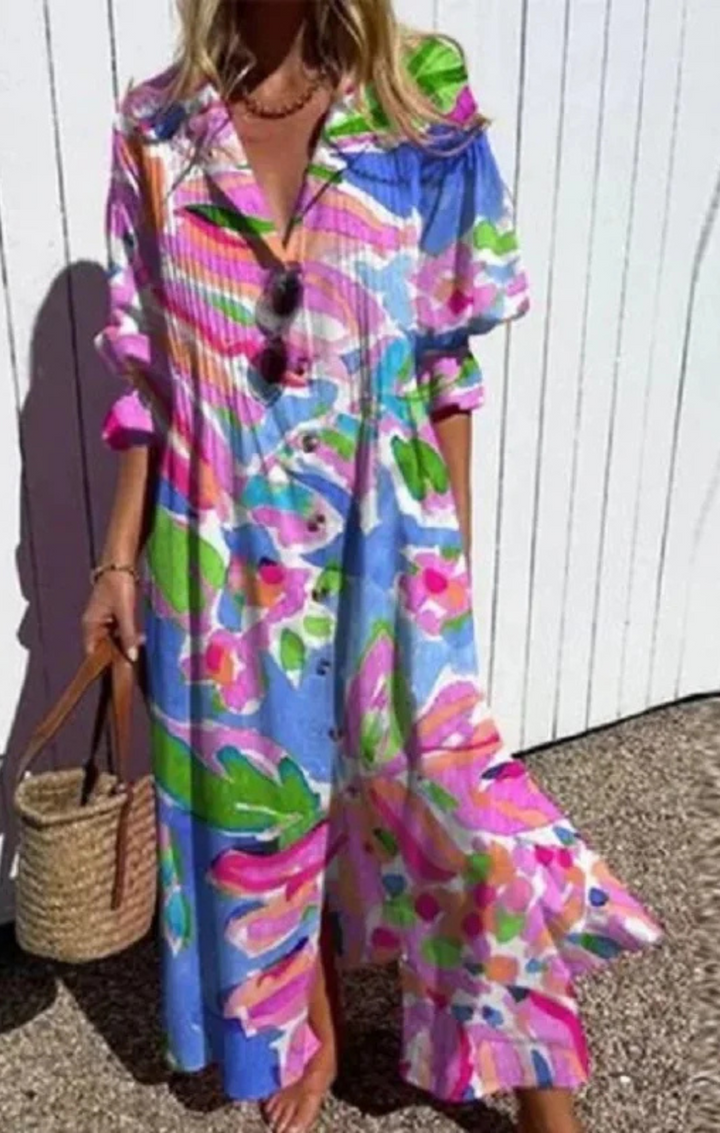 Cassidy - Bohemian Puff Sleeves Dress