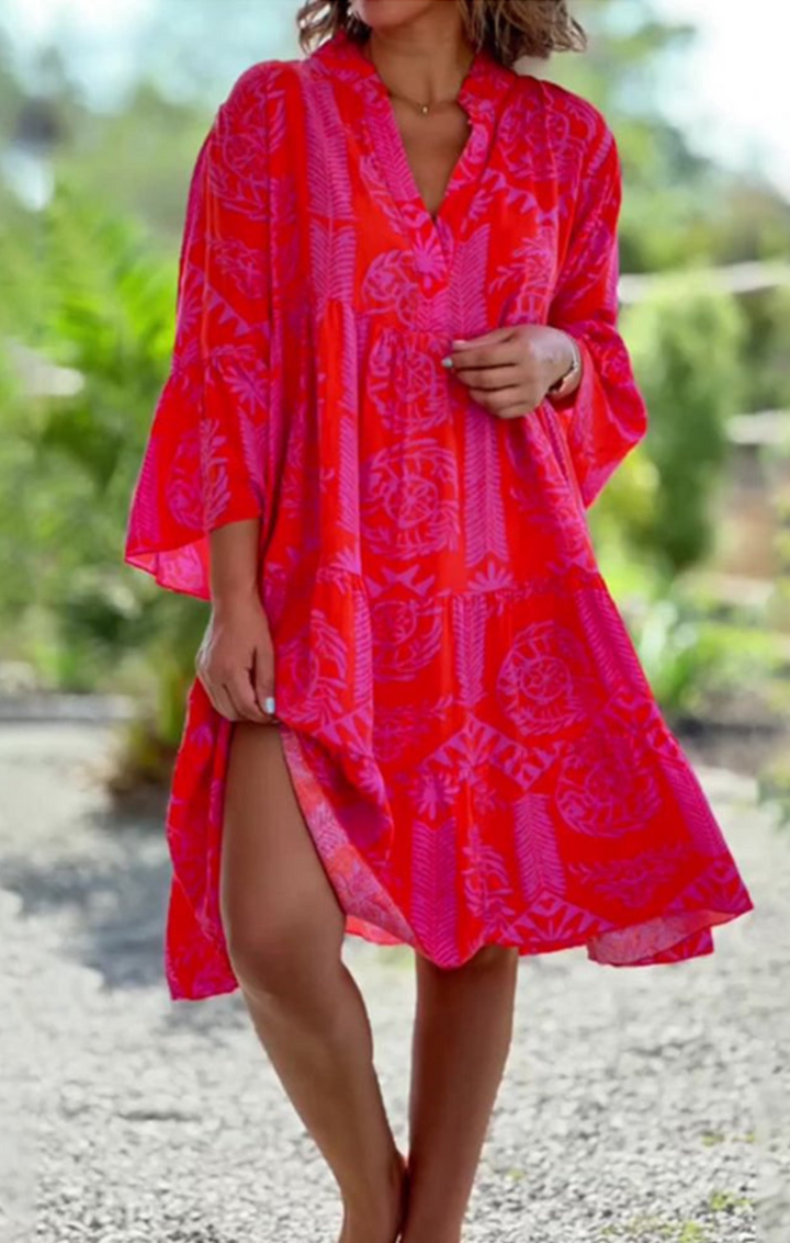 Harriet - Ruffled Dress with Bell Sleeves