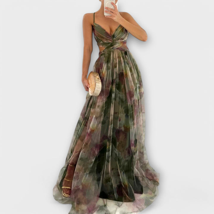 Annai | Mesh Printed Maxi Dress