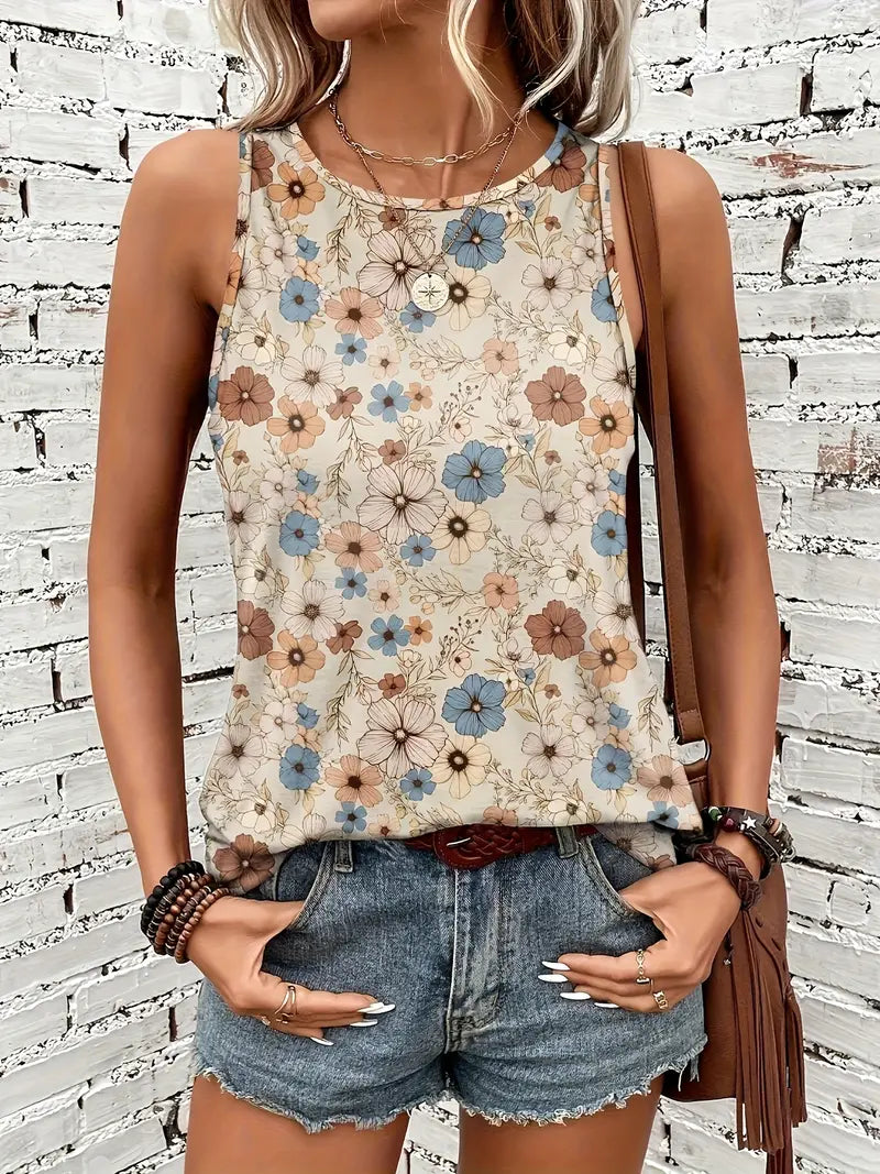 Olivia™ - Retro Floral Tank Top