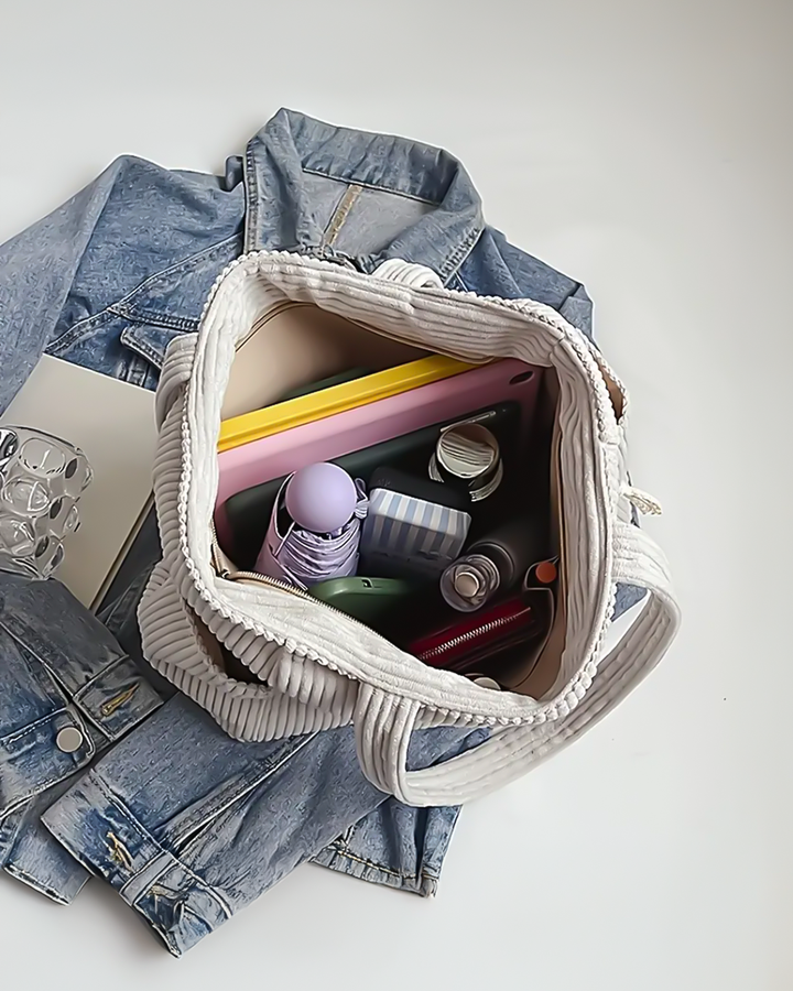 Tilda™ – Ribbed Tote Bag with Cord Detail