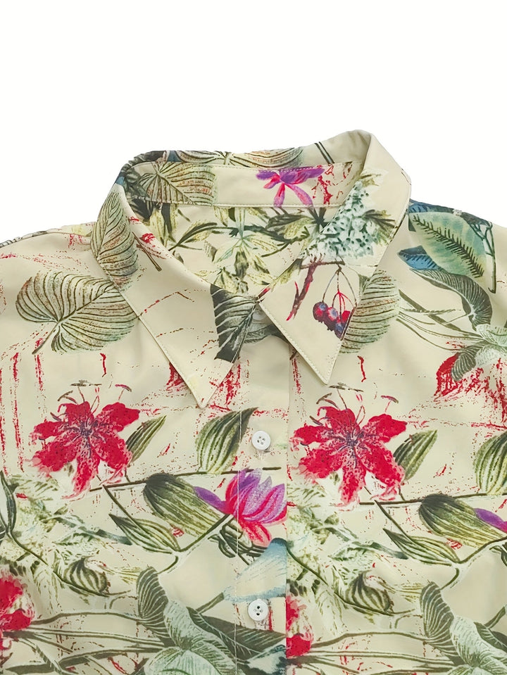 Stasia – Elegant Floral Shirt Dress with Pockets