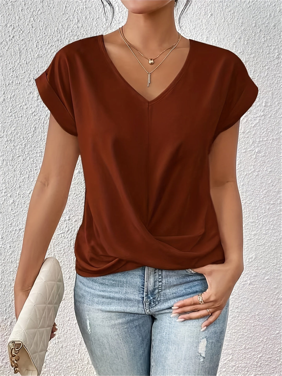 Liana | Soft Drape Twist-Front Top - Flattering, Comfortable & Elegant”