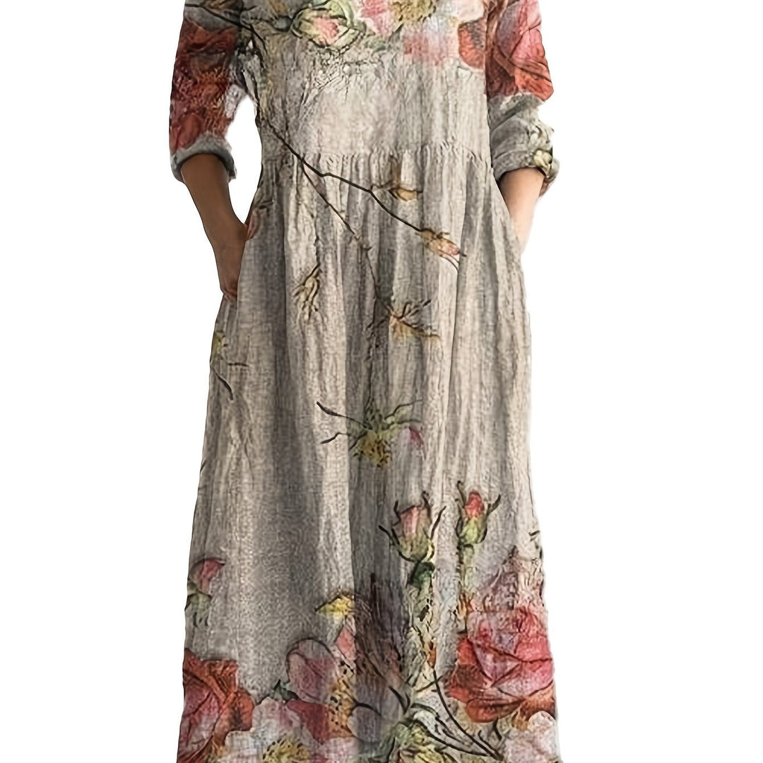 Marlie - Floral V-neck Midi Dress