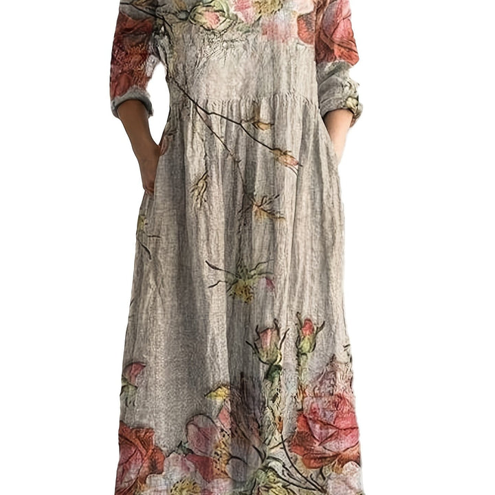 Marlie - Floral V-neck Midi Dress