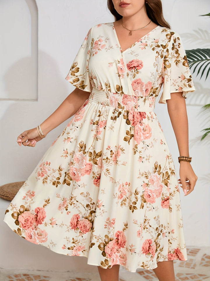 Olive - Plus Size Floral Dress