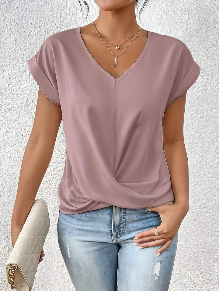 Kathrina | Twist Front V-Neck Top