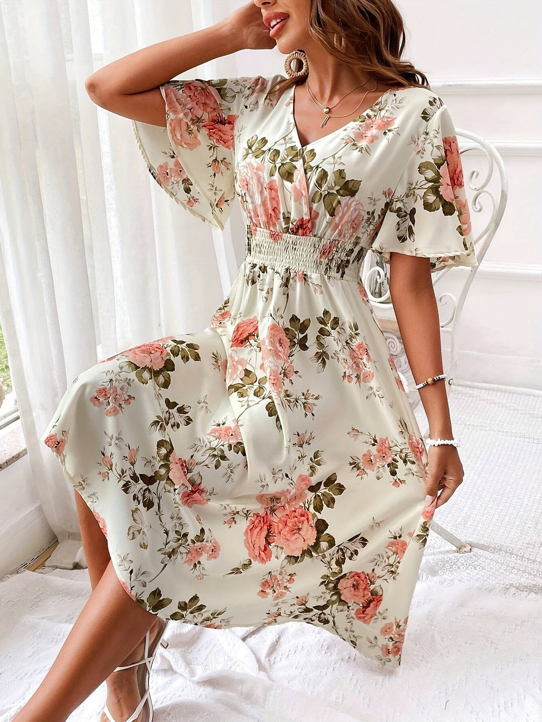 Jessica - Floral Print Maxi Dress