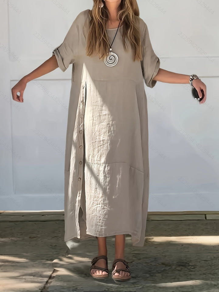 Chloe™ | Side-Button Maxi Dress