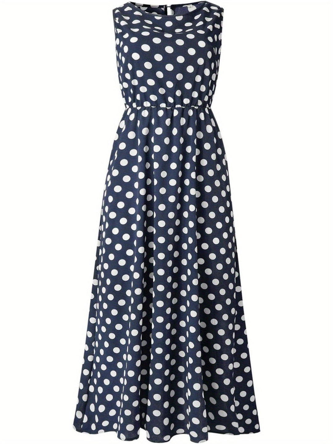 Brigitte – Sleeveless Boho Polka Dot Dress