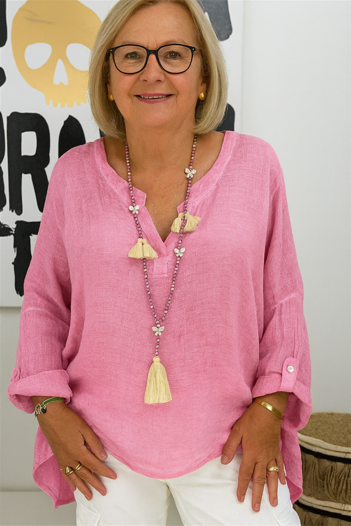 Jade | Effortless Linen V-Neck Top