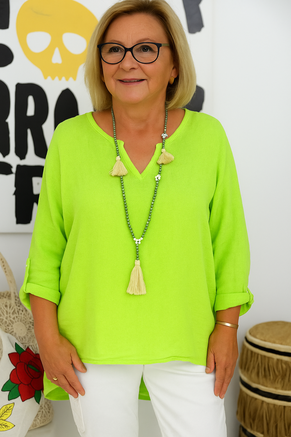 Jade | Effortless Linen V-Neck Top