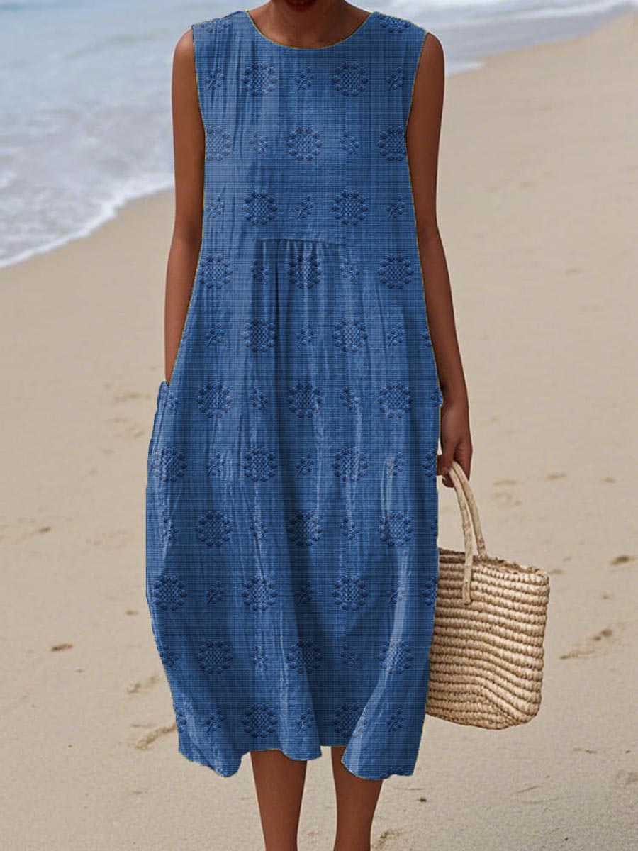 Hannah™ | Sleeveless Floral Midi Dress