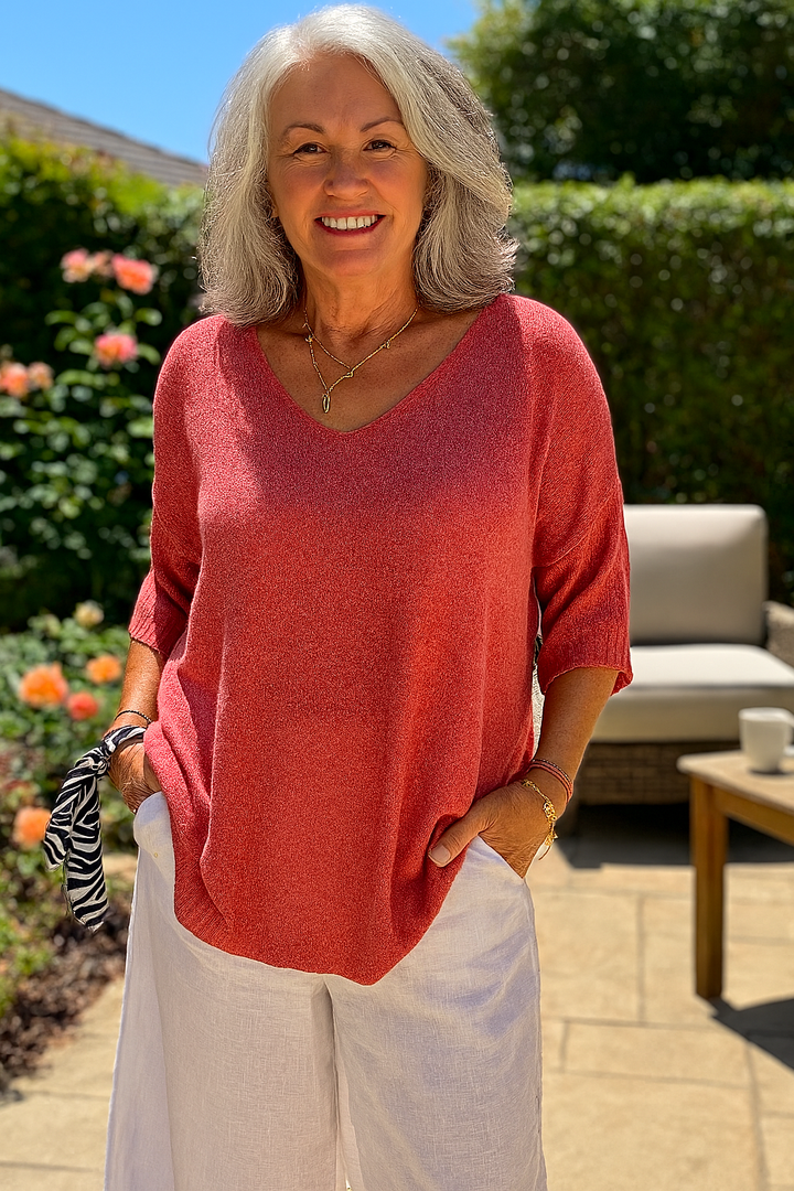 Anwen | Soft Drape V-Neck Knit - Effortlessly elegant