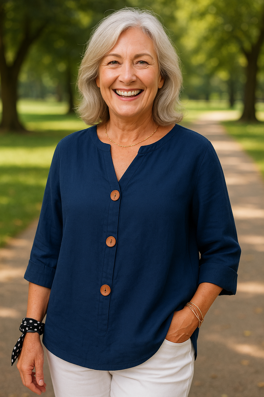 Sage | Cotton-Linen Button Blouse - Effortless Coverage