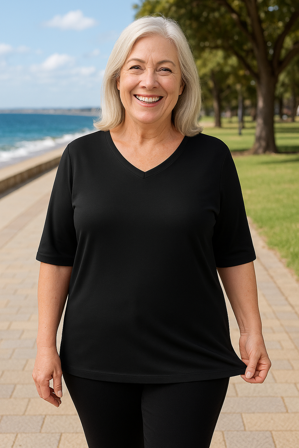 Olanna| Everyday Comfort Tee – 3 Pack for Flattering Tummy & Arm Coverage