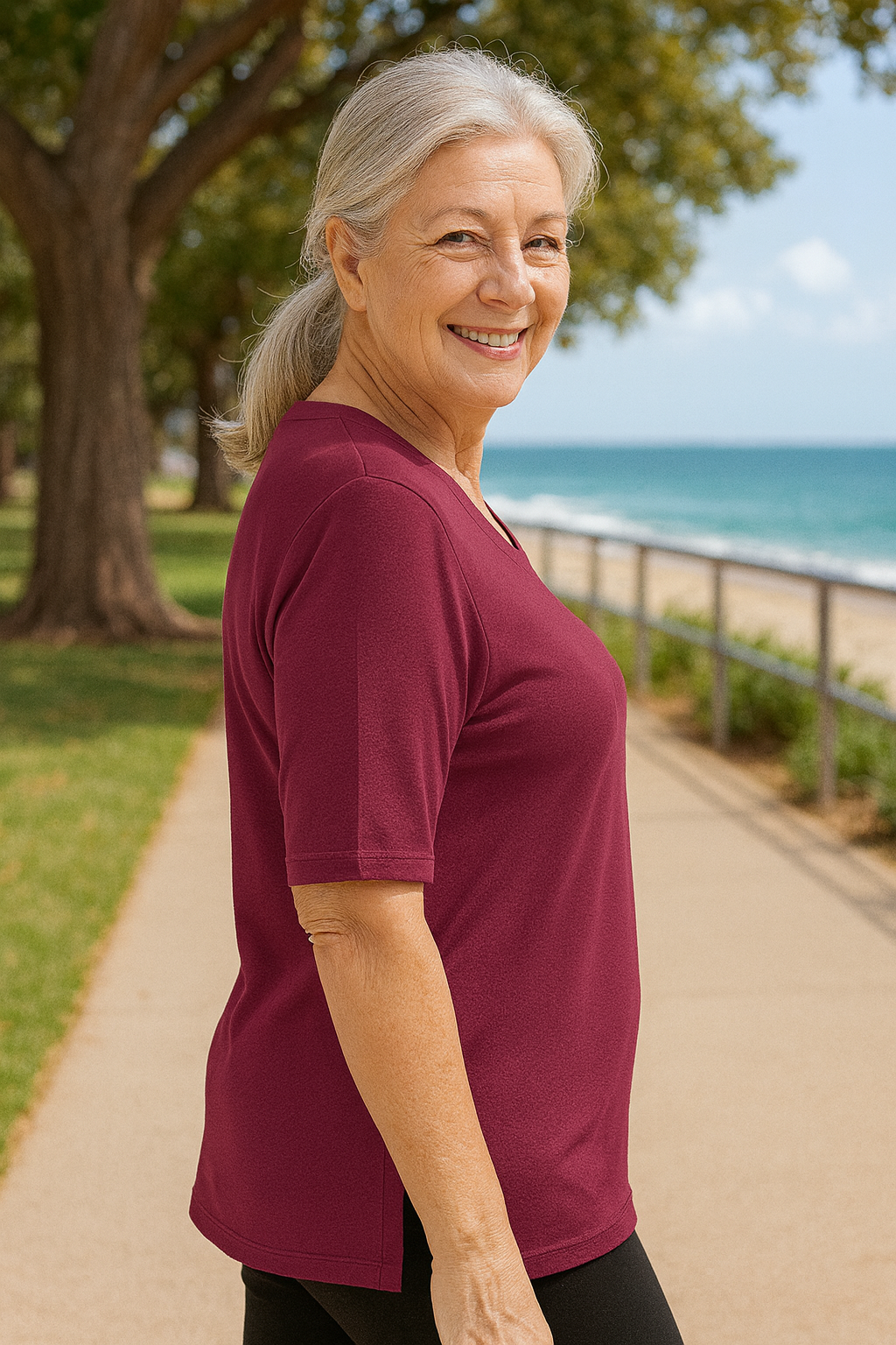 Olanna| Everyday Comfort Tee – 3 Pack for Flattering Tummy & Arm Coverage