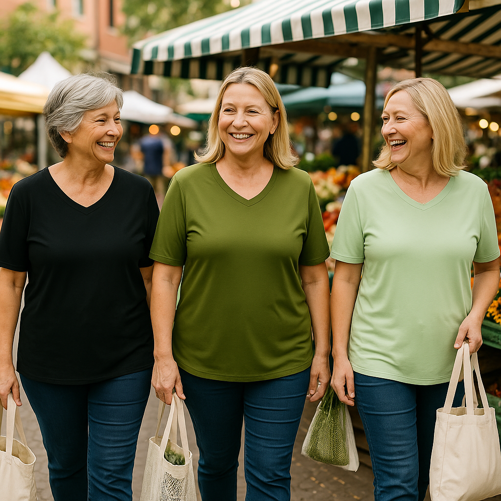 Olanna| Everyday Comfort Tee – 3 Pack for Flattering Tummy & Arm Coverage