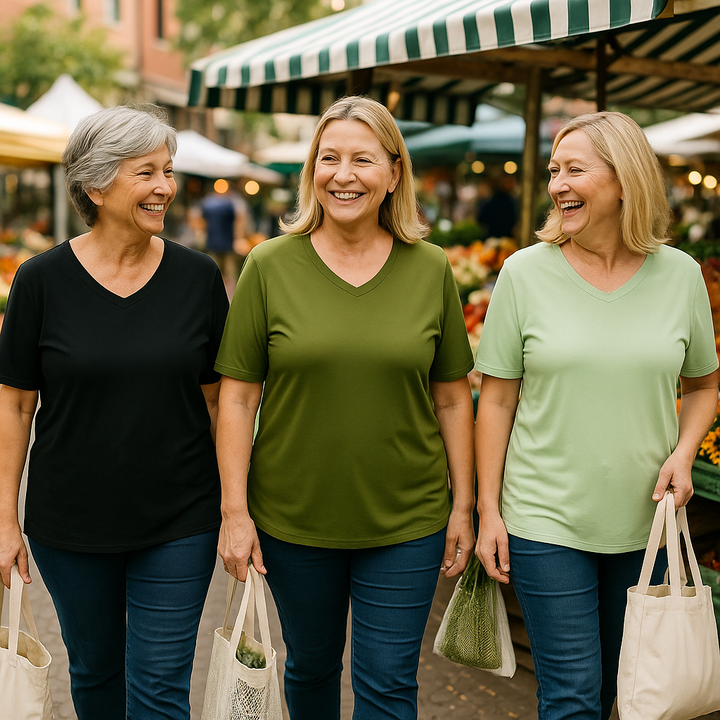 Olanna| Everyday Comfort Tee – 3 Pack for Flattering Tummy & Arm Coverage