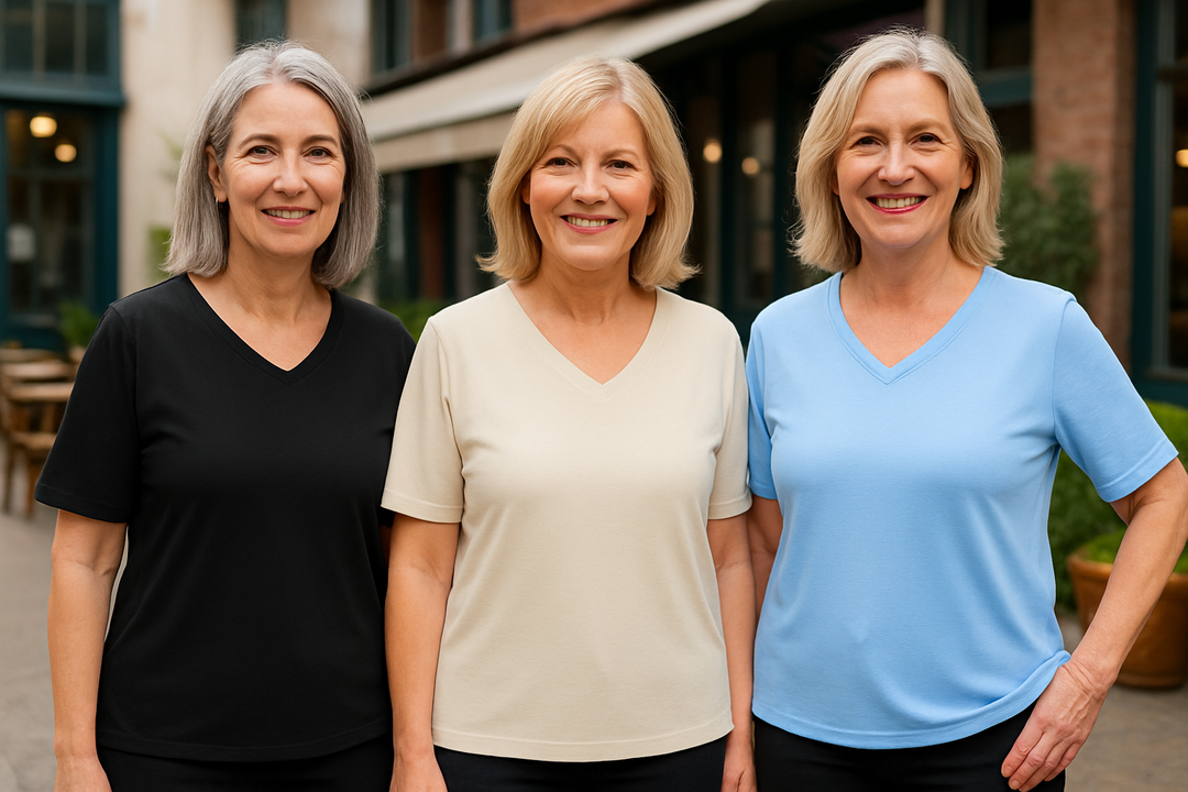 Olanna| Everyday Comfort Tee – 3 Pack for Flattering Tummy & Arm Coverage