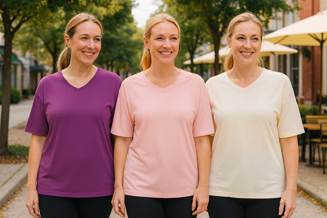 Olanna| Everyday Comfort Tee – 3 Pack for Flattering Tummy & Arm Coverage