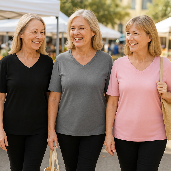 Olanna| Everyday Comfort Tee – 3 Pack for Flattering Tummy & Arm Coverage