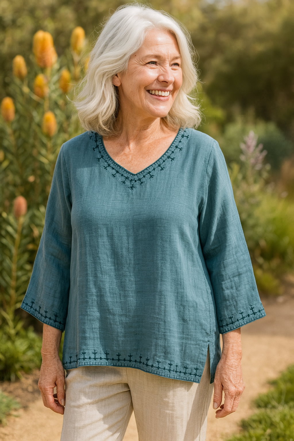 Mirella | V-Neck Blouse - Effortless Elegance, Everyday Confidence