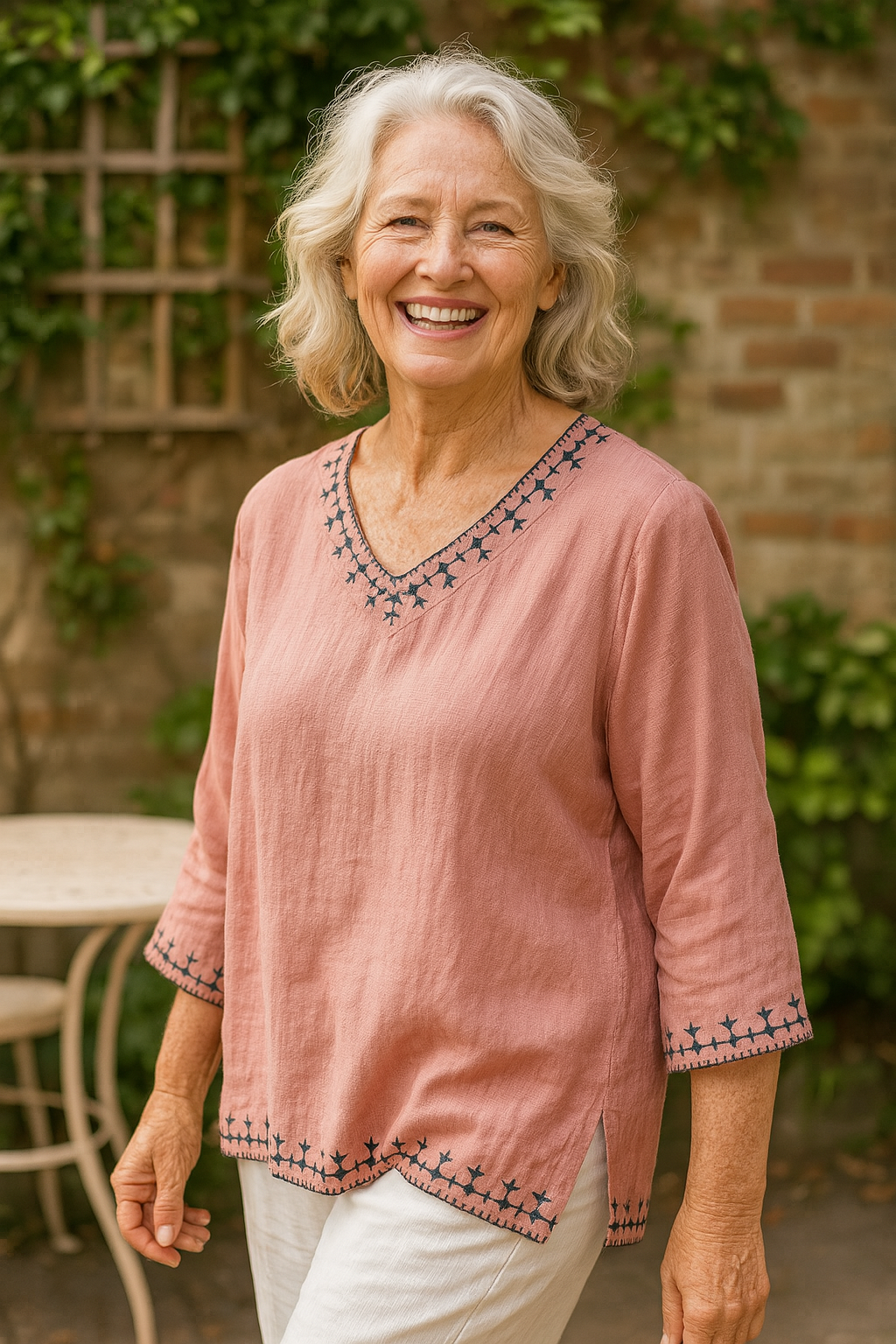 Mirella | V-Neck Blouse - Effortless Elegance, Everyday Confidence