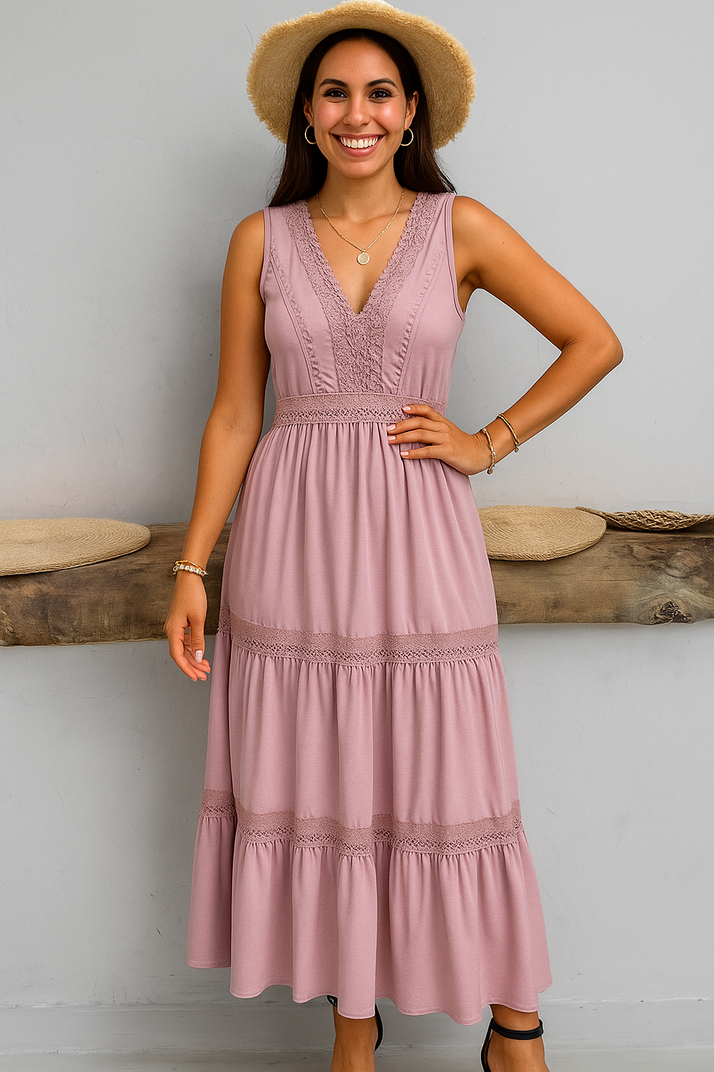 Béatrice - Long Lace Dress
